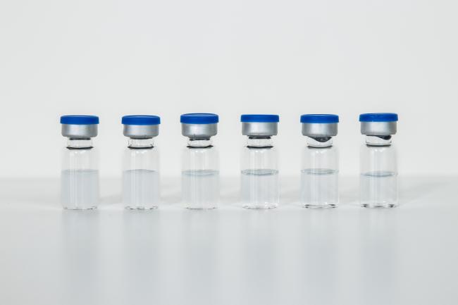 Vials white background